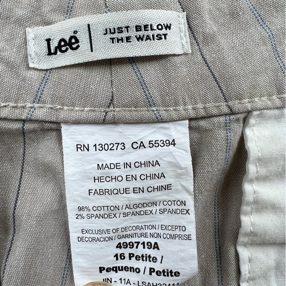 2/$15 Lee 16P just below the waist khaki pinstripe bermuda shorts cotton blend - Picture 7 of 8